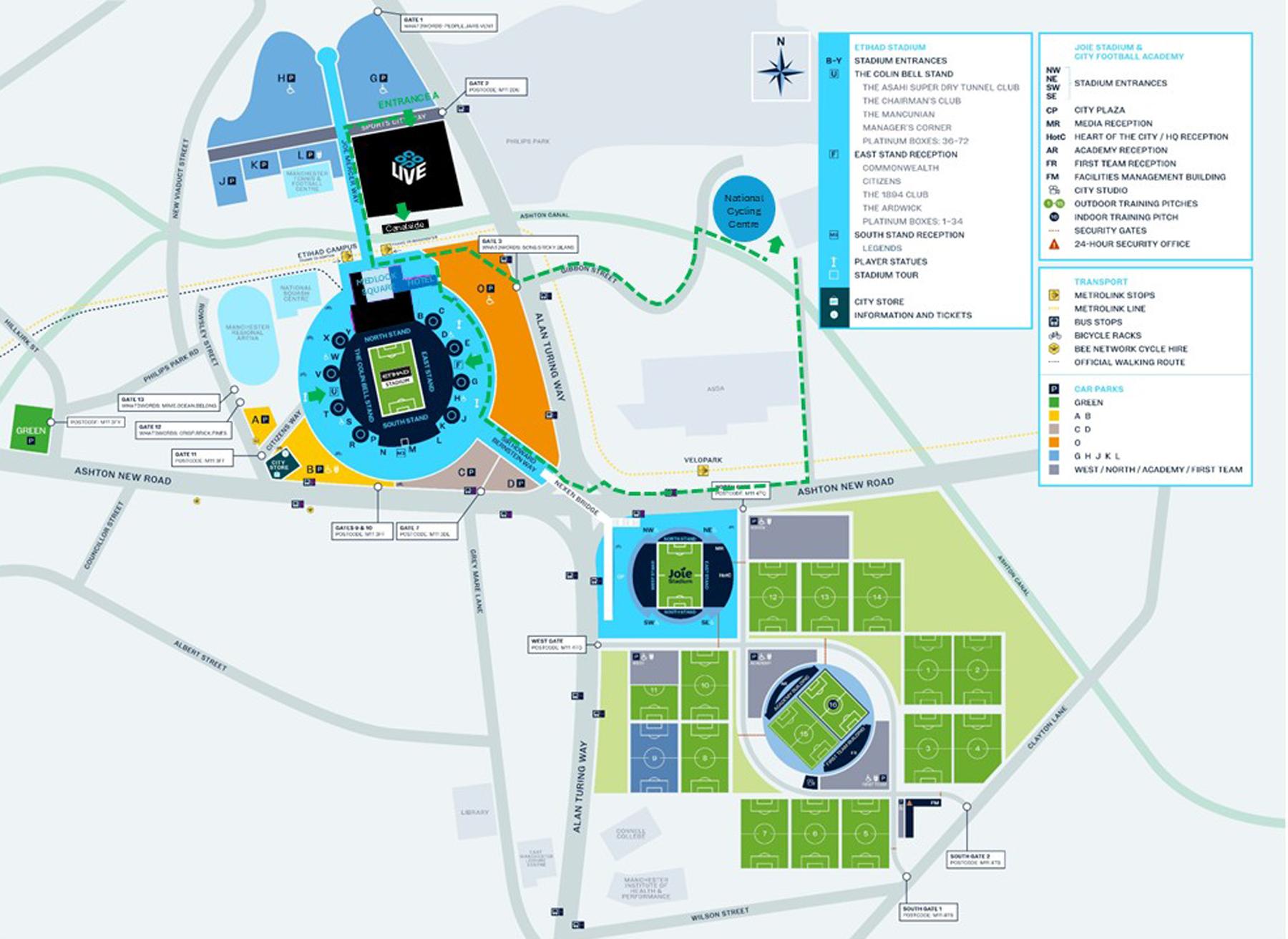 Manchester Sportcity Campus Map