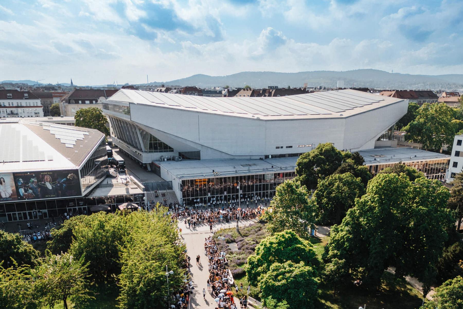 Aerial view of Stadthalle Vienna